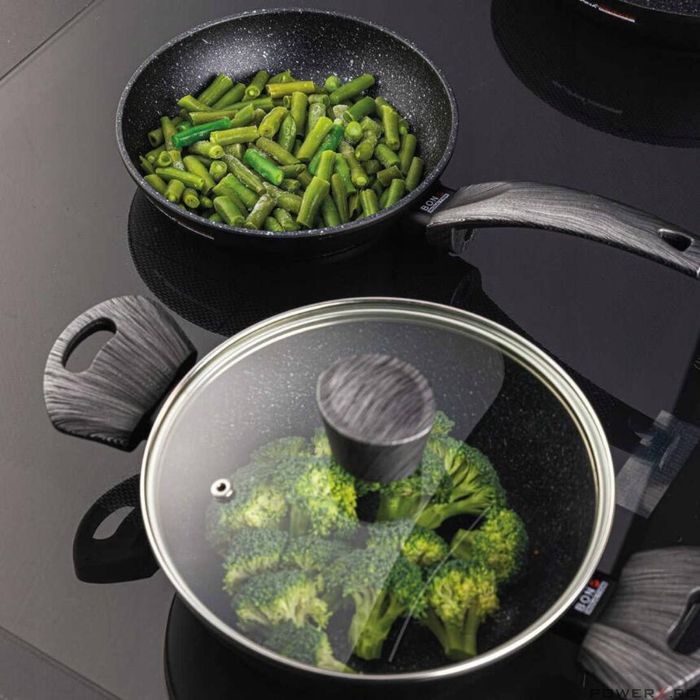 Oala joasa Bono, Aluminiu, 20cm, 1.6l, neagra, Florina