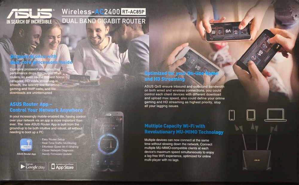 Router Wireless Dual-Band de gaming ASUS RT-AC85P