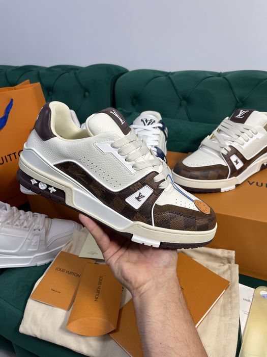 Adidasi Louis Vuitton piele naturala 100% Full Box colectie noua