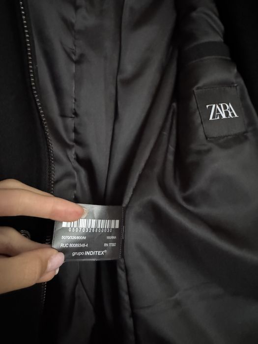 Черно Мъжко палто Zara с вълна