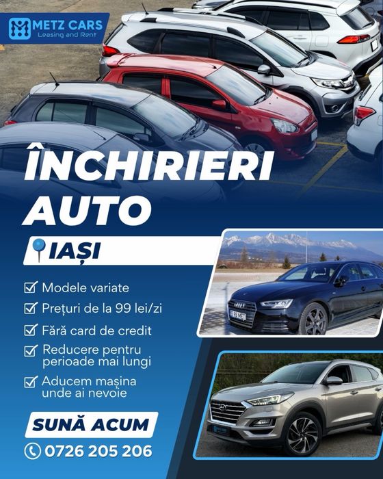 Inchirieri Auto / Rent a Car Iaşi / De la 99 RON - ZI