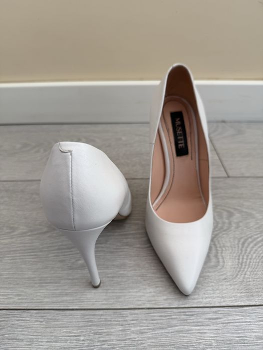 MUSETTE 36 Alb 10 cm piele stiletto