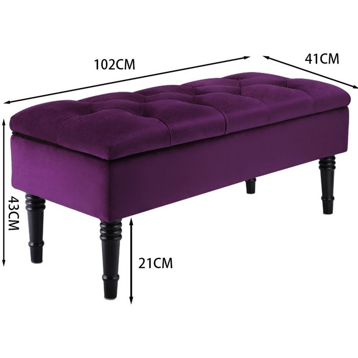Bancă de depozitare cu nasturi din catifea violetă, noua
