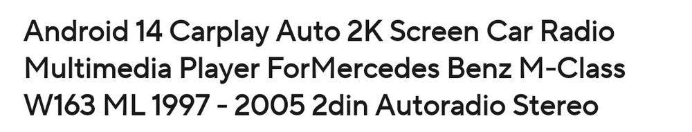 Мултимедия Mercedes ML W163, Android 14, Carplay, 8GB, 128GB