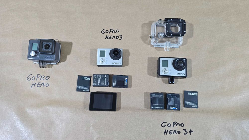 Pachet 3 camere GoPro Hero + accesorii