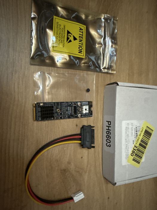 Adaptor M.2 M-Key PCIe NVMe PH6603 USB-C Type-E USB 3.2 Gen2x2 20Gbps Header Front Panel PC Desktop SATA Power Open Box