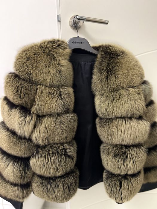 Blana naturala vulpe verde smarald