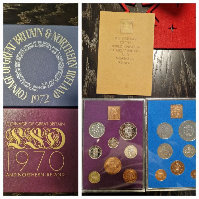 Сет монети Великобритания 1970 и 1972г