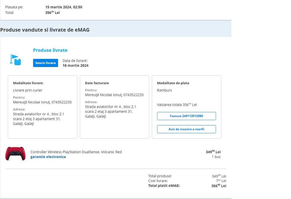 Controller Wireless PlayStation DualSense, Volcanic Red