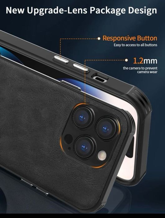 Оригинален Shockproof Калъф за Iphone 14 Pro Print Wolf/ Вълк / Черен