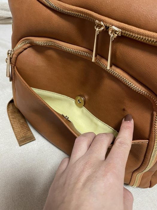 Кожена раница за количка с аксесоари