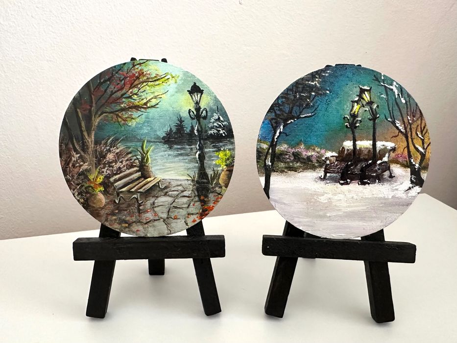 Mini tablouri pictate manual