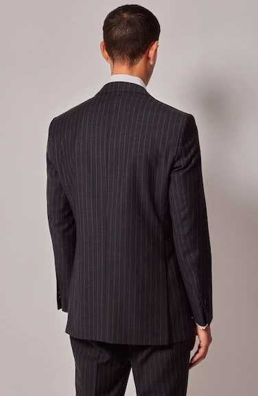 Sacou blazer 52 XL de lux Hackett London lana super 110's negru dungi