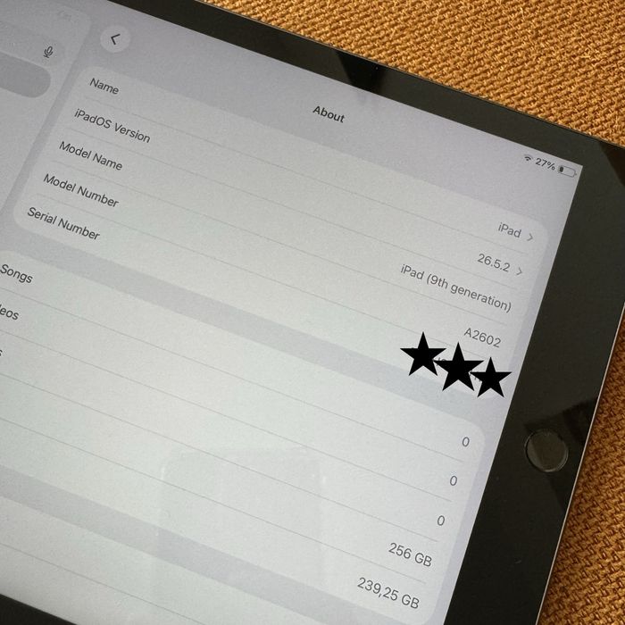 iPad 9th Gen 256GB Wi-Fi Only 10.2”