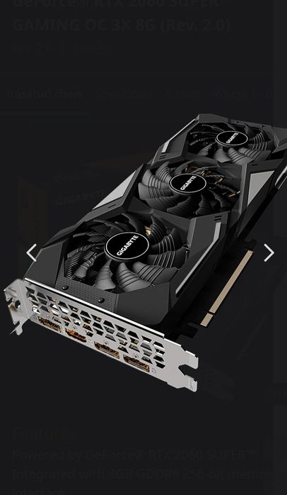Vand placa video Gigabyte RTX 2060super 8gb/256biti, impecabila.