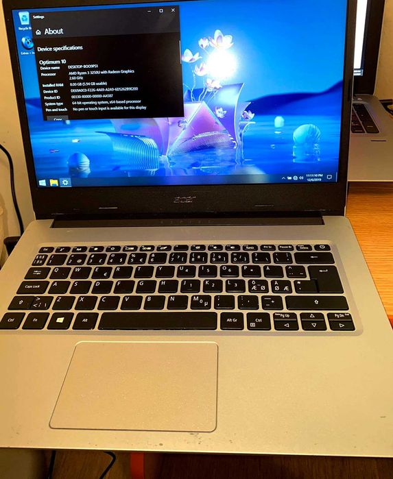 Laptop Acer Aspire 3 Ryzen 3 8GB RAM SSD 250GB Windows 10