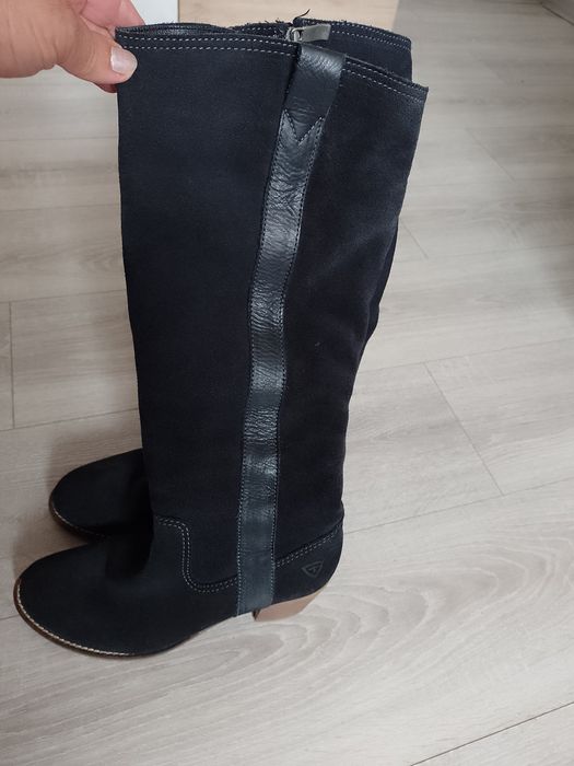 Cizme de piele naturală întoarsă Tamaris