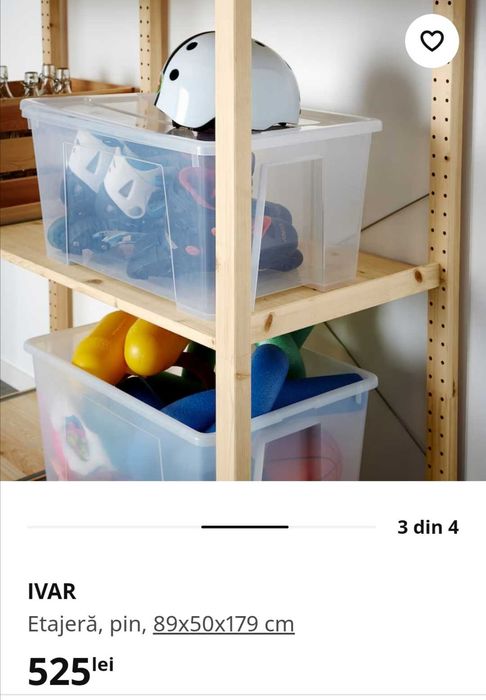 Etajera pin Ivar IKEA rafturi lemn