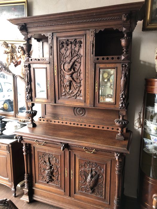 Vitrinâ veche din lemn de stejar