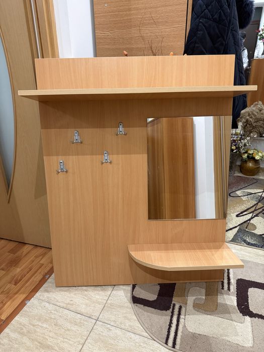 Cuier cu oglinda de perete 115x90