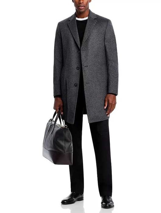 Palton slim 48 M premium Roy Robson lana moale gri inchis