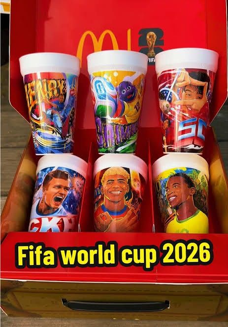 ЧИСТО НОВ пълен колекционерски комплект чаши McDonald's – FIFA World Cup 2026