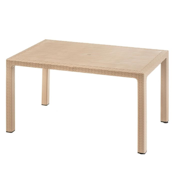 Set terasa / mobilier gradina cu masa fixa, dreptunghiulara, 4 scaune, pentru exterior,
