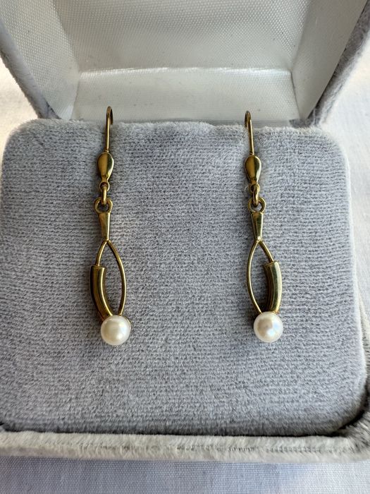 Cercei aur 8 k si perla