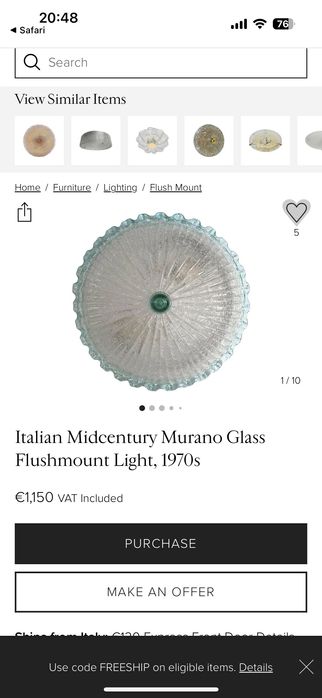 Plafoniere din murano