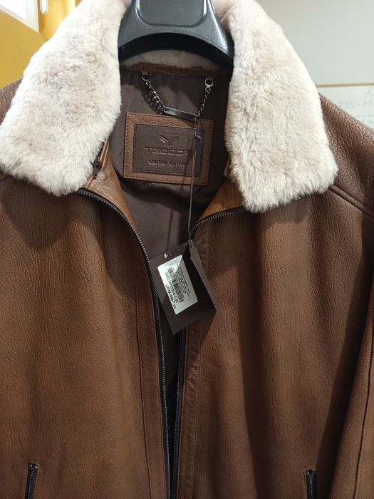 Ново оригинално кожено мъжко яке Teodor агнешка кожа!