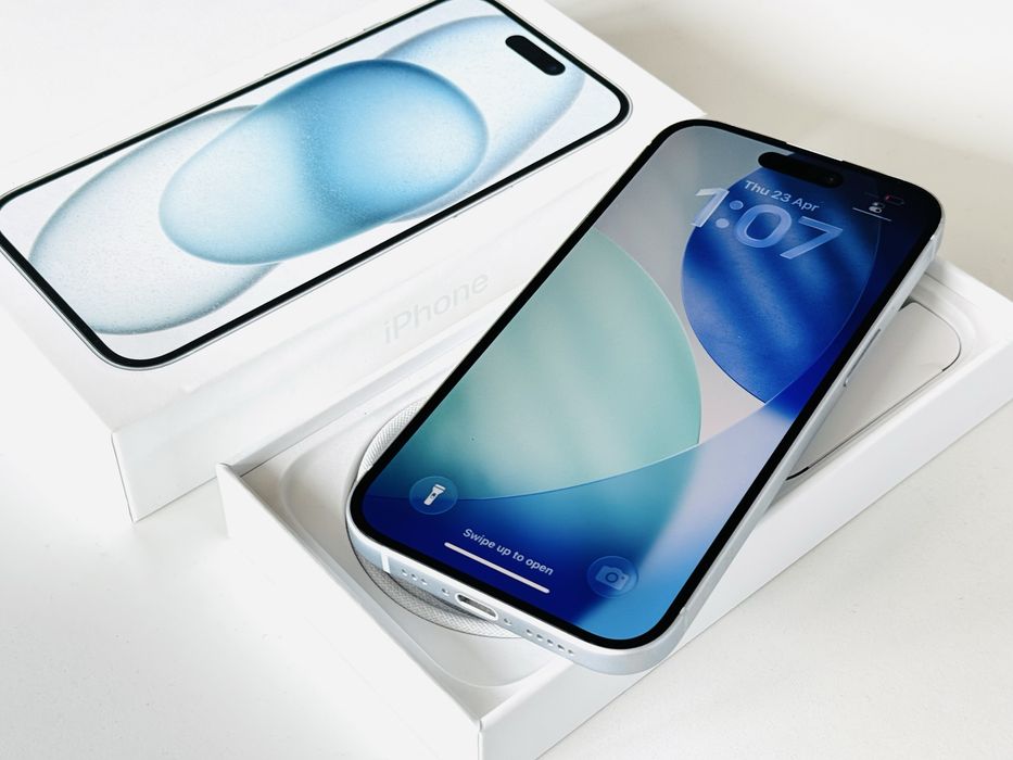 Iphone 15 128GB Blue 100% Батерия! Гаранция 6 месеца