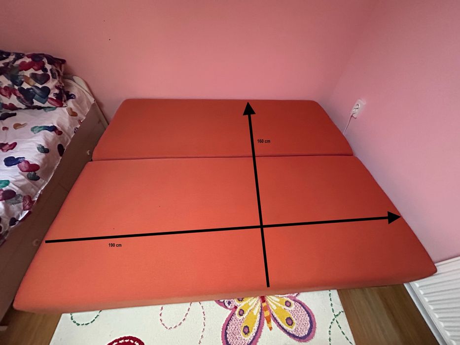 Canapea extensibila 3 locuri cu lada depozitare 160/190 cm