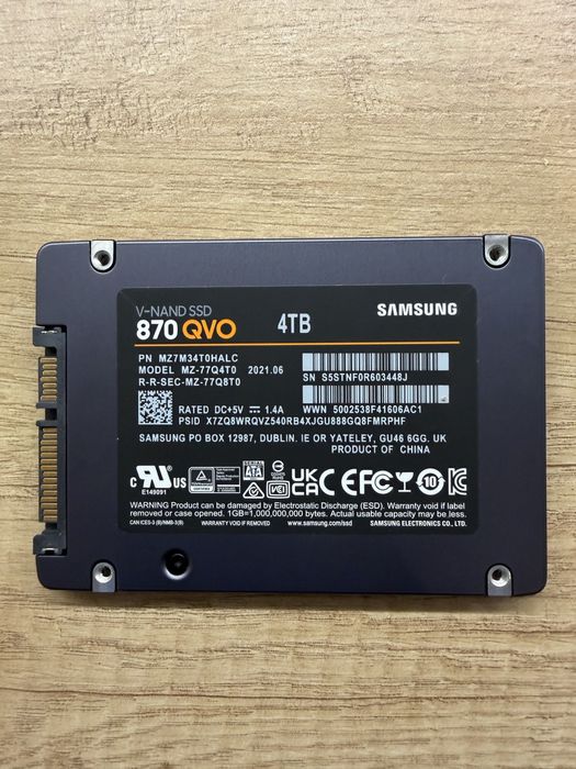 SSD Samsung 870 QVO 4TB, SATA III, 2.5"