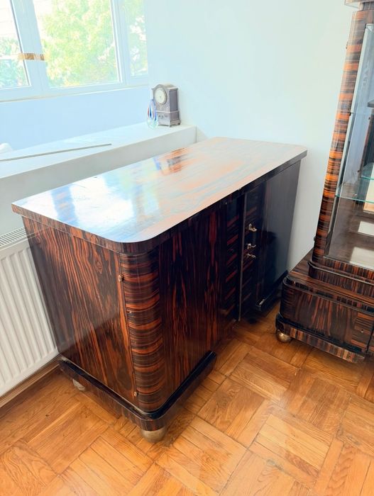 Set Art Deco de 4 piese (bufet, vitrina, biblioteca si comoda)