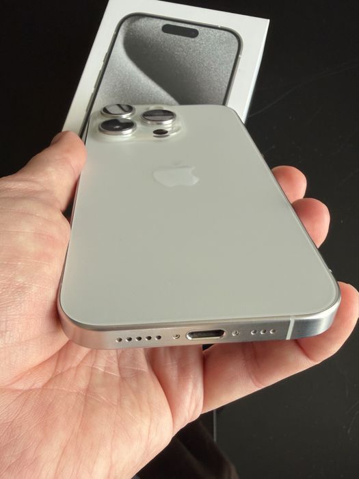 iPhone 15 Pro 512GB White Titanium, Fullbox, ca nou, liber de retea