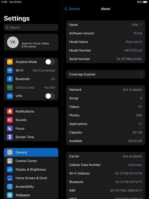 В идеале iPad mini 4 Wi-Fi + LTE (сим карта) 64GB