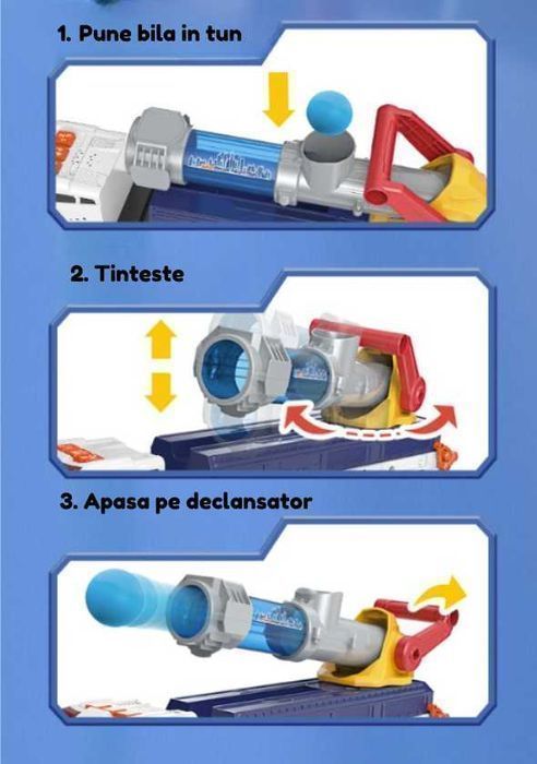 Camion de Jucarie Copii, 10 Masinute, 6 Bile Moi, Tun de Propulsare