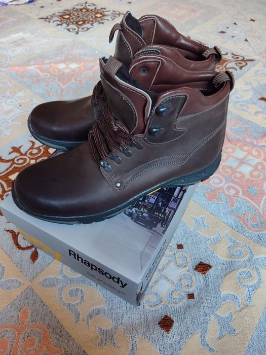 Ботинки утепленные кожанные. Россия