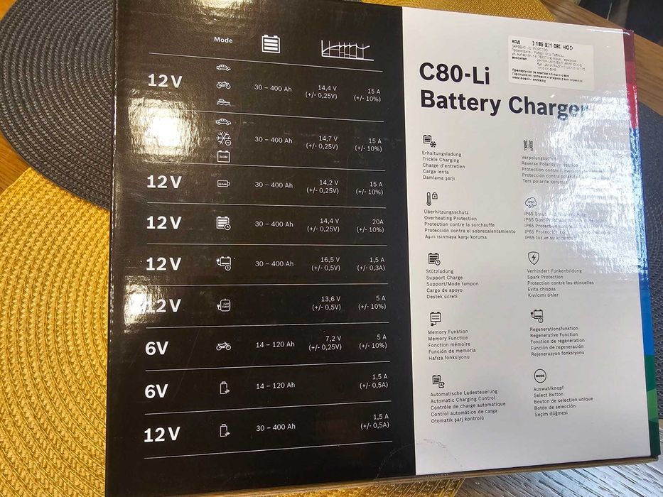 Зарядно Устройство За Акумулатор Bosch C80-Li 6V/12V