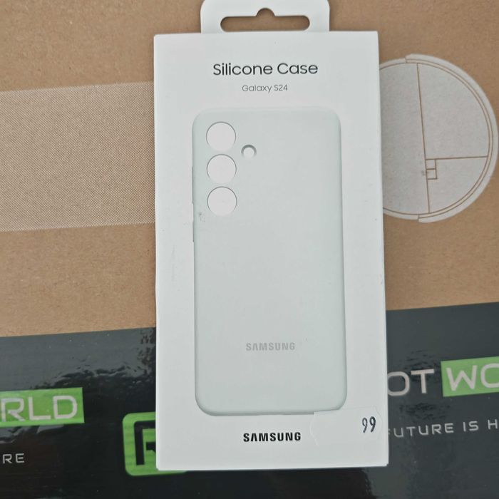 Husa Samsung galaxy S24 alba silicon sigilata ORIGINALA