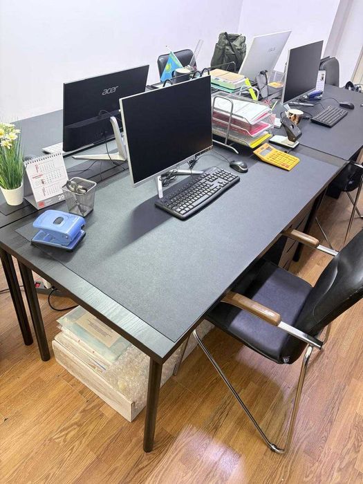 Стол IKEA Черный с тумбой 150х75х70