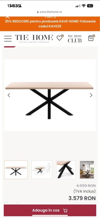 Masa dining Cave Home