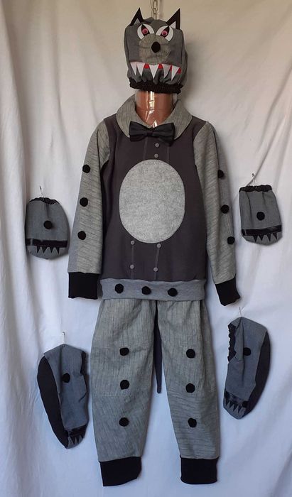 Costum Lup pentru copii 6-7-8-9 ani ,175 lei