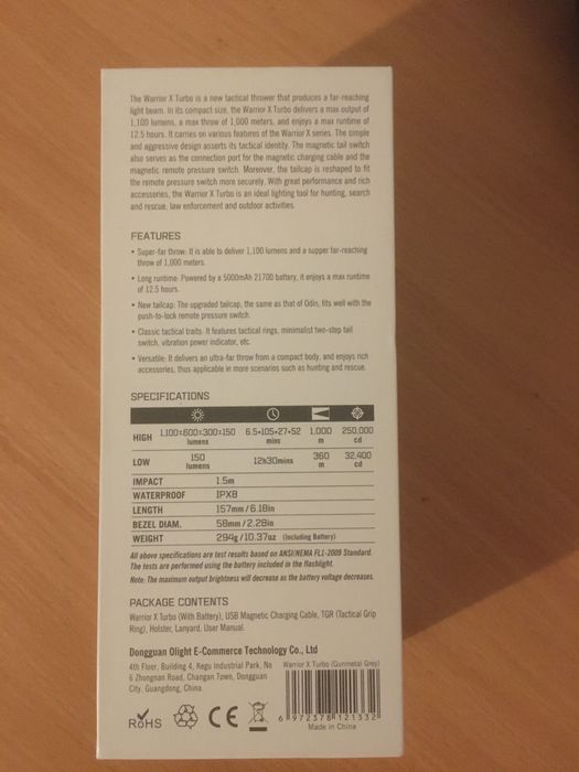 Lanterna Olight Warrior X Turbo