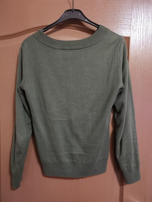 Alessa Luxury Logo Пуловер От Плетиво - Милитъри