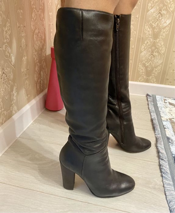 Сапоги зимние кожаные