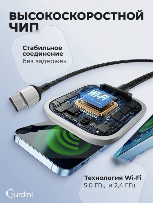 Беспроводной адаптер для Carplay и Android Auto