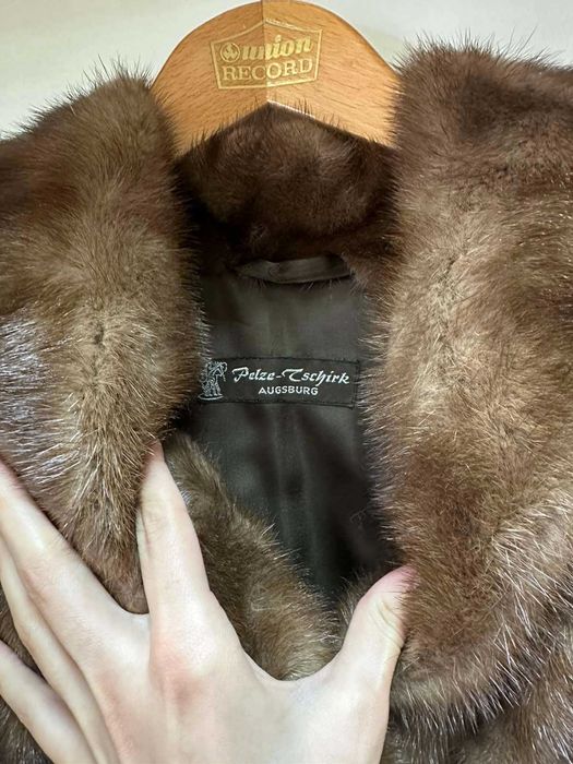 Луксозно дълго дамско палто - естествен косъм норка