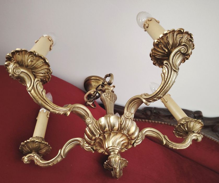 Superb candelabru din bronz masiv cu 5 brațe in stilul francez Louis ,