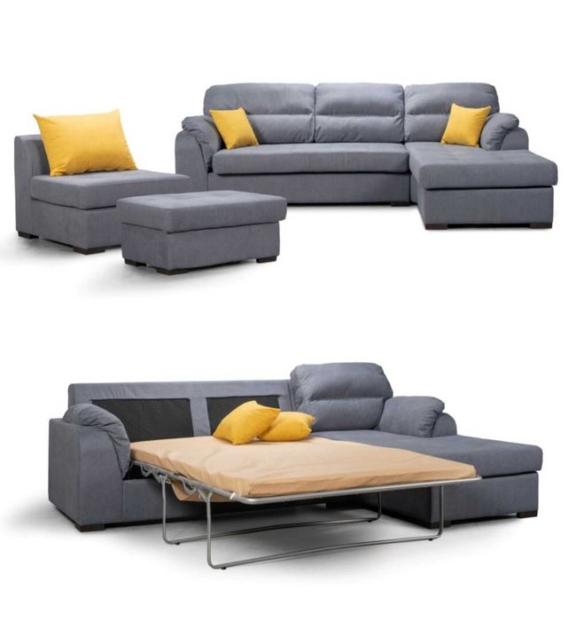 Диван с ракла цвят горчица и оранжево